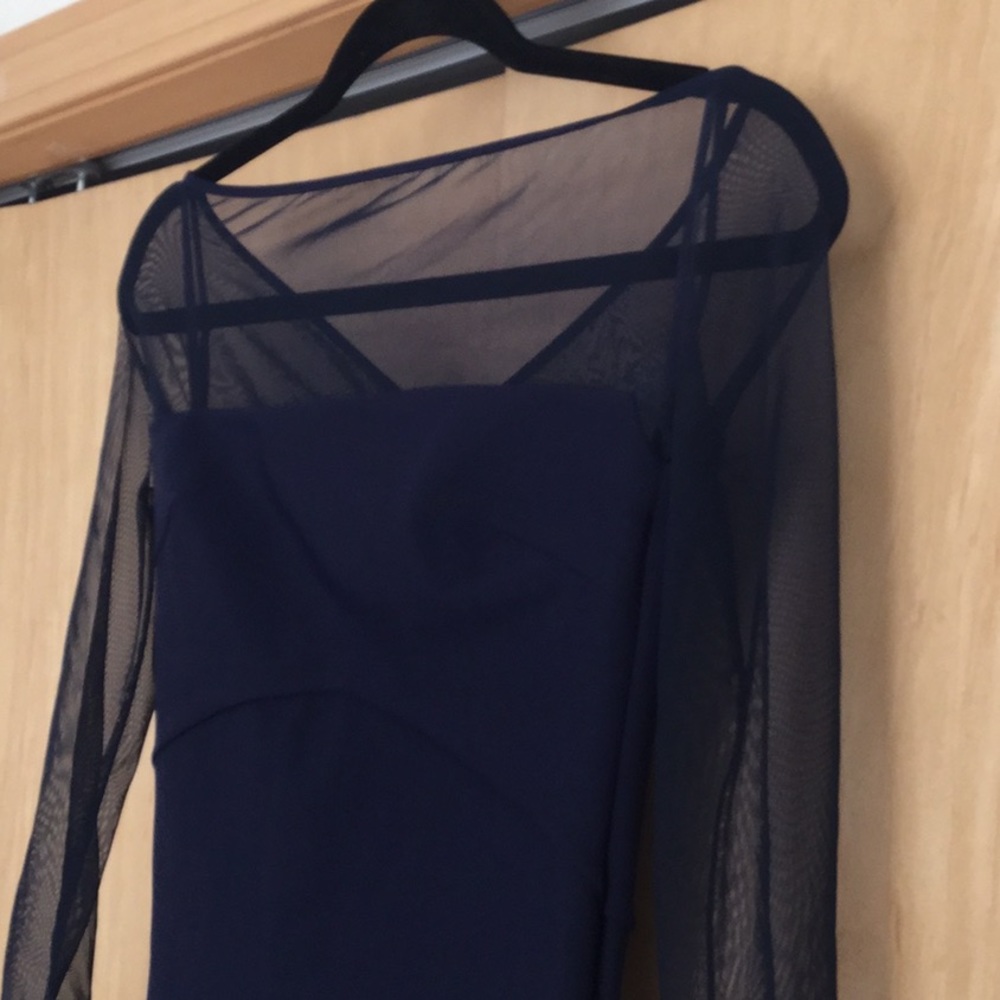 Chiara Boni Mesh Boat-Neck Long-Sleeve Gown - Picture 7 of 8